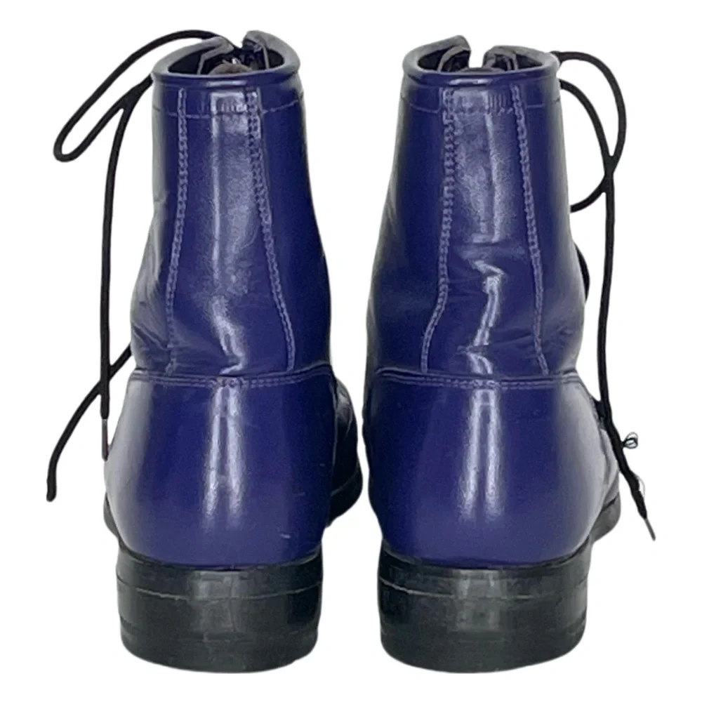 Justin Boots Girl’s Blue Lace Up Roper Boots Size 3.5 Western Equestrian Cowgirl